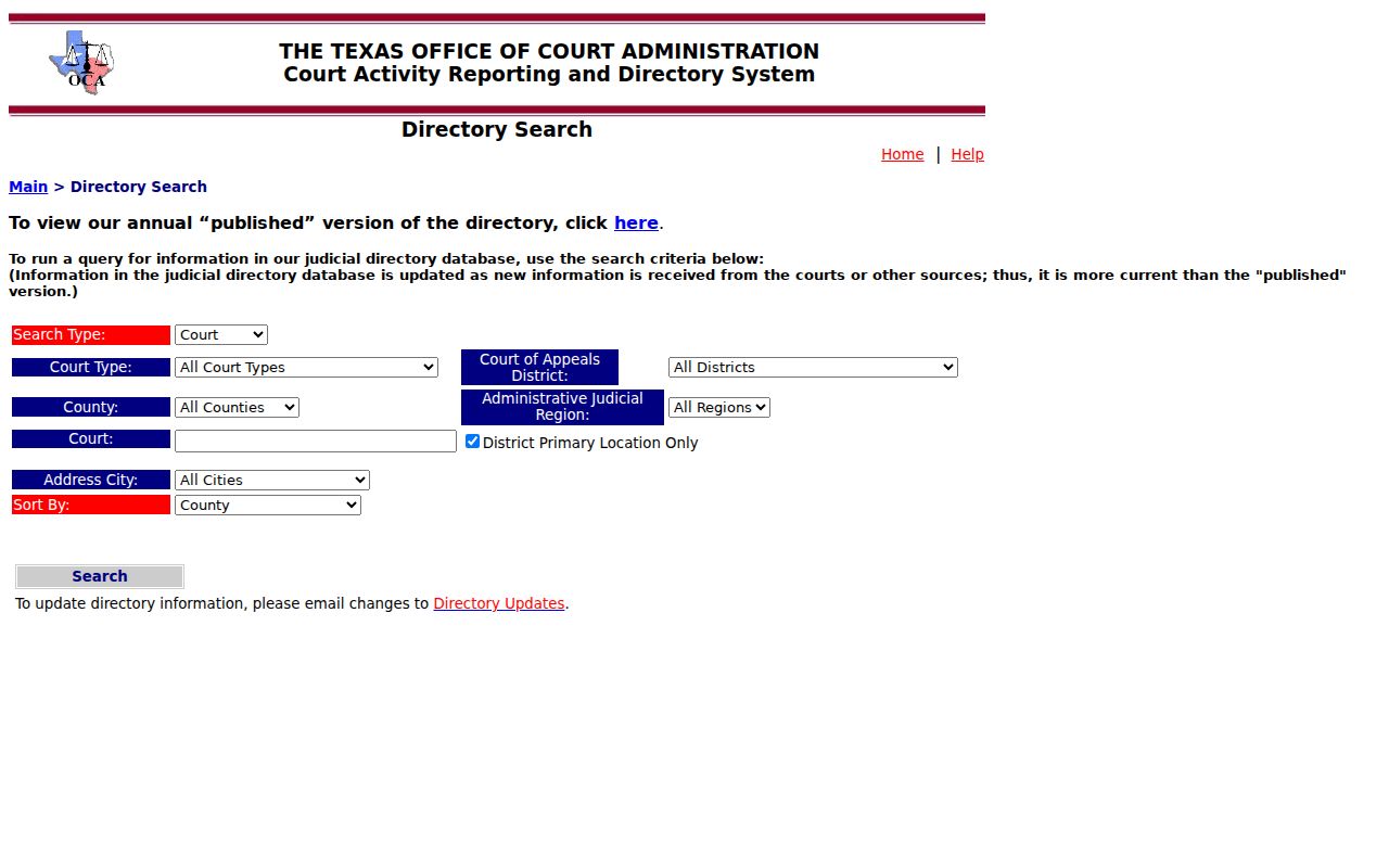 Cochran County municipal warrant court directory search controls