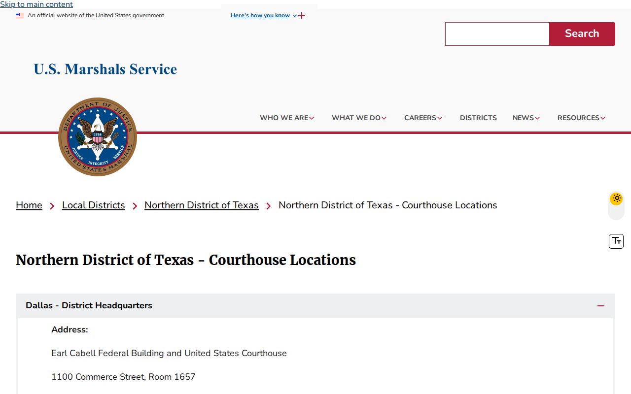 U.S. Marshals North Texas Fugitive Task Force regional information