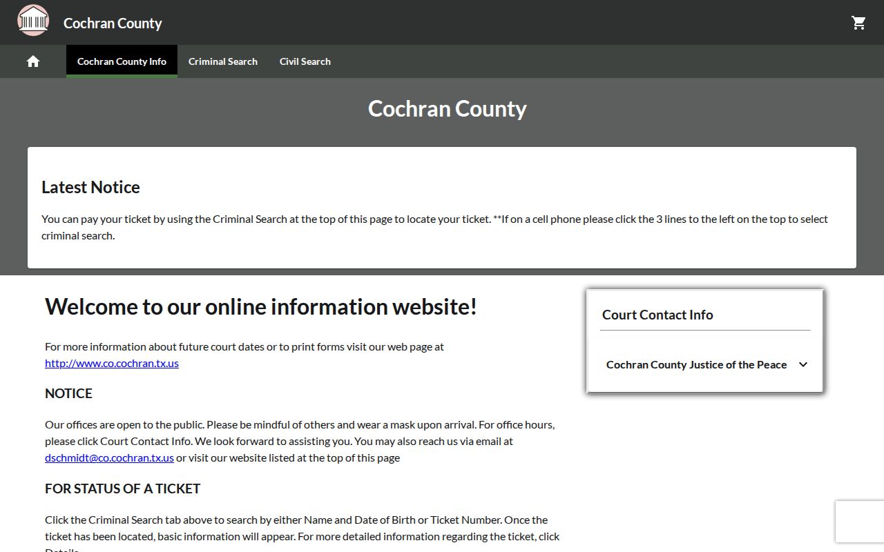Cochran County JP citation and payment portal